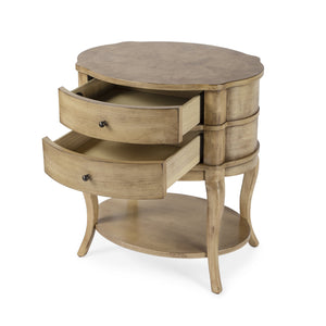 Butler Specialty Jarvis 2-drawer Oval Wood Side Table With Open Shelf - Elegant Cherry Finish For Any Décor Beige Mdf,Poplar Hardwood Solids,Cherry Veneer 515424-butler