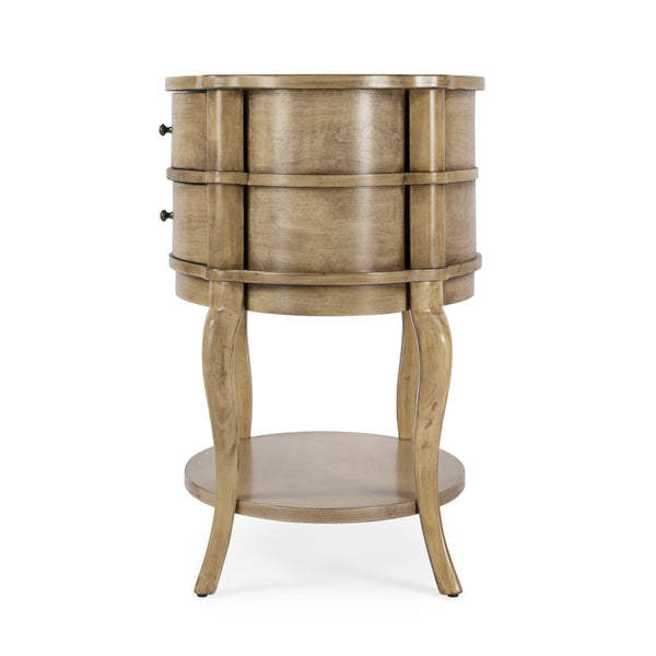 Butler Specialty Jarvis 2-drawer Oval Wood Side Table With Open Shelf - Elegant Cherry Finish For Any Décor Beige Mdf,Poplar Hardwood Solids,Cherry Veneer 515424-butler