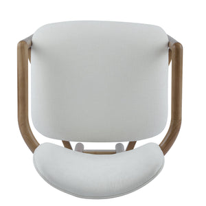 English Elm Christopher Knight Home® - Dining Upholstered Arm Chairs Set of 2 — Rubber Wood Frame, King Louis Backrest, Breathable Fabric Seats, 300 lb Capacity White N779P233060W