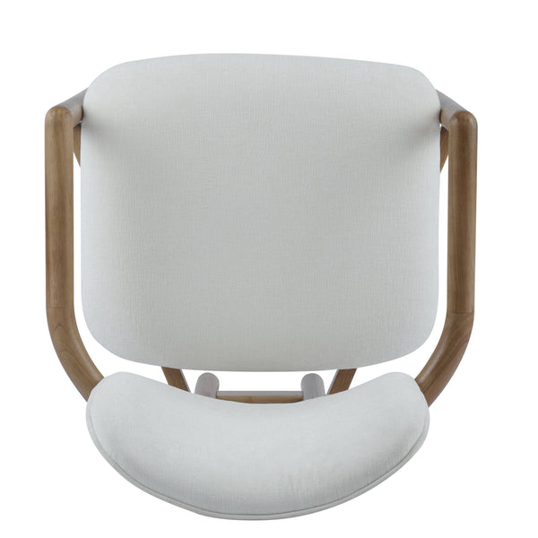 English Elm Christopher Knight Home® - Dining Upholstered Arm Chairs Set of 2 — Rubber Wood Frame, King Louis Backrest, Breathable Fabric Seats, 300 lb Capacity White N779P233060W