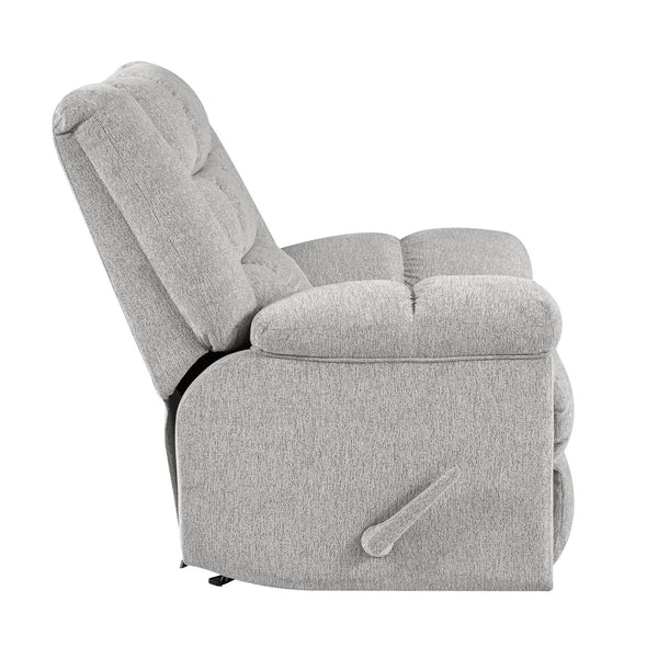 English Elm Gentle Rocking Reclining Chair with Chenille Upholstery, Ultra-Comfort Seat, Smooth Motion Recliner for Living Room Relaxation and Support Light Gray 41 L x 32 W x 29 H B011P347321