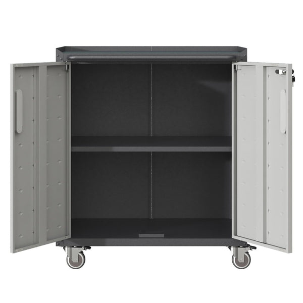 English Elm Heavy-duty Steel Garage Cabinet on Wheels with Locking Doors and Adjustable Shelves T2398P222831