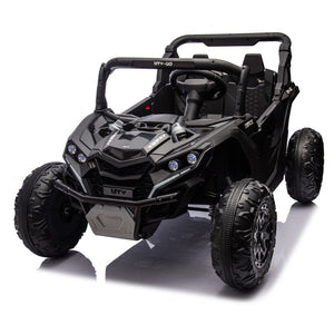 English Elm 24v Two Seat Kids Electric Utv with Parental Remote Suspension Off Road Ride On Black W1578P184797