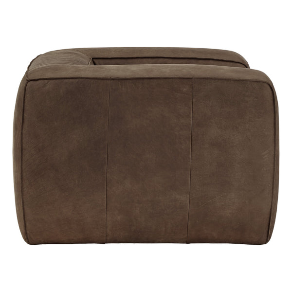 Kerr Leather Accent Chair with Feather Foam Cushion for Living Room Seating