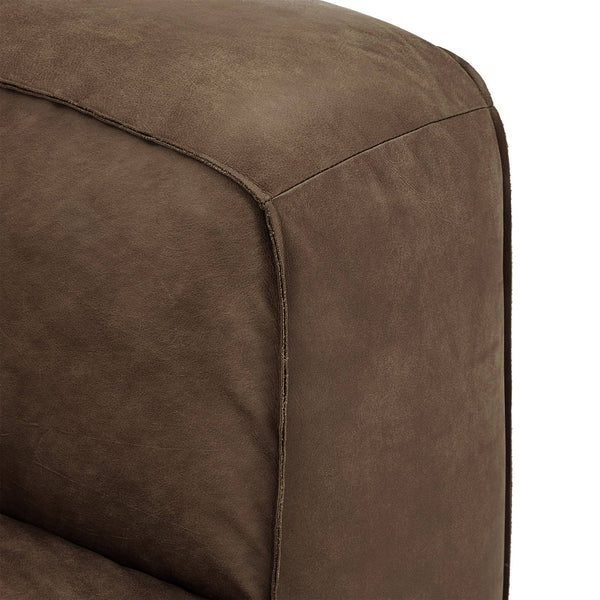 Kerr Leather Accent Chair with Feather Foam Cushion for Living Room Seating