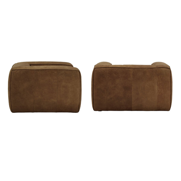 Kerr Leather Accent Chair with Feather Foam Cushion for Living Room Seating