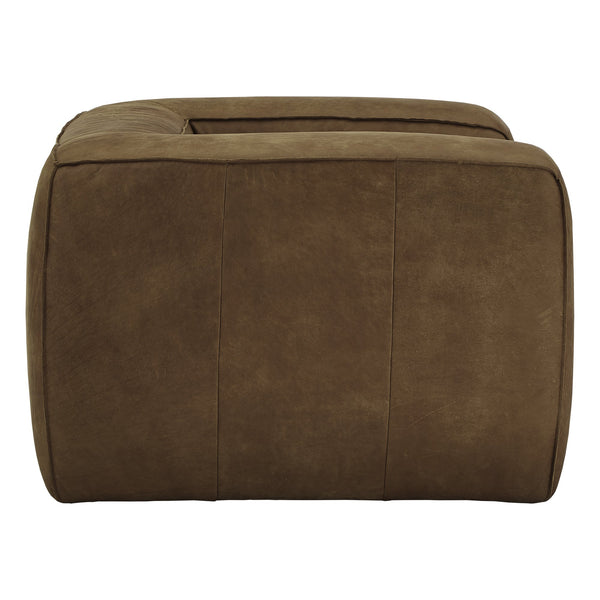Kerr Leather Accent Chair with Feather Foam Cushion for Living Room Seating