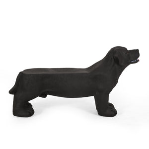 English Elm Christopher Knight Home® - MGO Labrador Dog Bench Lightweight Concrete Outdoor Seat in Matte Black — No Assembly, Durable Decor 72984.00