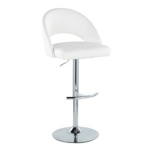 English Elm Adjustable Swivel Barstools Set of 2 Fabric Seat Black Metal Base Kitchen Counter White B202S02012