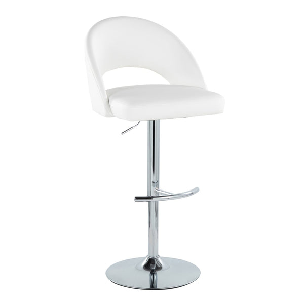 English Elm Adjustable Swivel Barstools Set of 2 Fabric Seat Black Metal Base Kitchen Counter White B202S02012