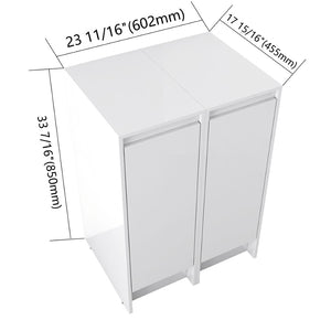 English Elm 24" Modular Plywood Storage Cabinet Glossy White Soft Close Doors for Bath or Kitchen W999S00519