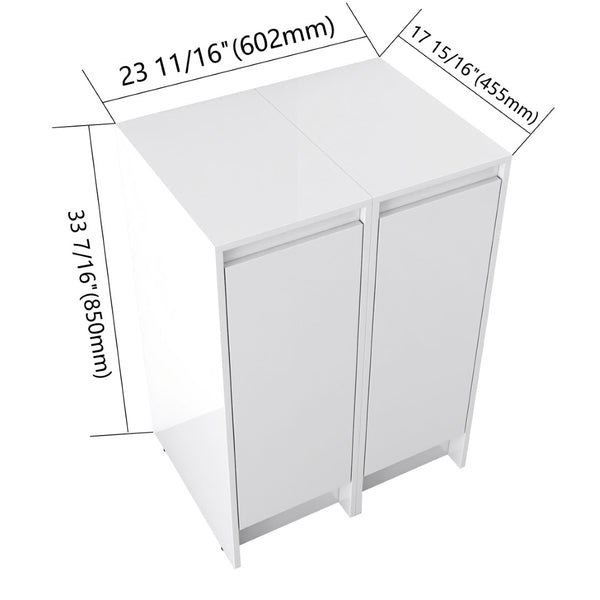 English Elm 24" Modular Plywood Storage Cabinet Glossy White Soft Close Doors for Bath or Kitchen W999S00519
