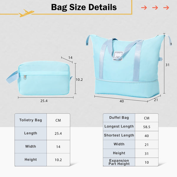 English Elm 2 Piece Abs Hard Shell Spinner Luggage Set with Tsa Lock Expandable Travel Suitcases Light Blue N732P198744N