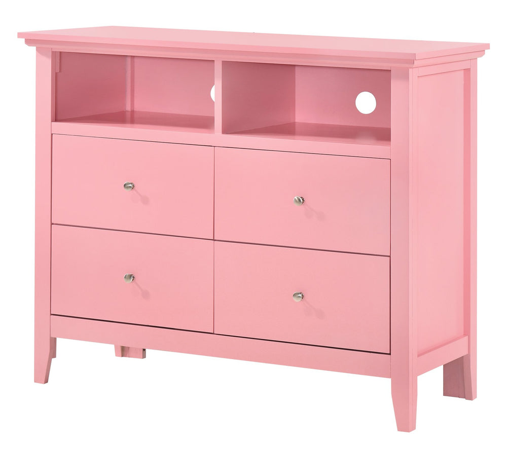 English Elm Hammond Pink G5404-TV Media Chest with Real Wood Veneer, Dovetail Drawers & Nickel Hardware Durable B078108311