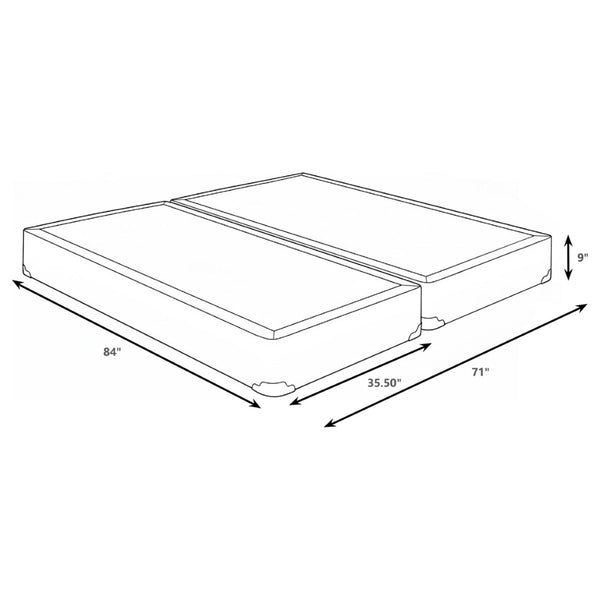 English Elm Maynard Split California King Box Spring with Grey Fabric and 9 Inch Profile B062S01779