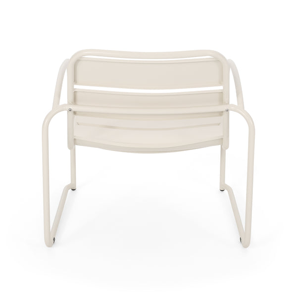 English Elm Christopher Knight Home® - CONRAD Chair with Sleek Iron Frame, Comfortable Curved Seat, Durable Outdoor/Indoor Accent Seating Matte White 65197.00WHI