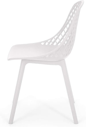 English Elm Christopher Knight Home® - LILY Weather-Resistant Outdoor Dining Chairs Set of 4 — Durable Polypropylene Mesh Design for Patios White 28 L x 26 W x 19.75 H N776P243071W