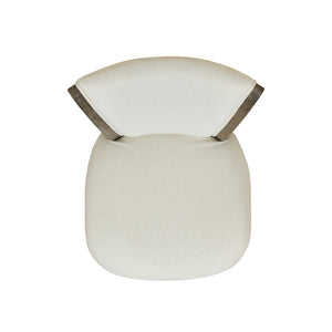 English Elm Jennifer Taylor Home - Henry 27" Armless Swivel Counter Height Bar Stool Heathered Linen Upholstered High Back Support White B2719P238375