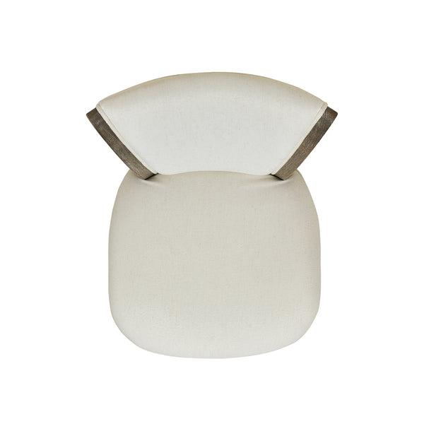 English Elm Jennifer Taylor Home - Henry 27" Armless Swivel Counter Height Bar Stool Heathered Linen Upholstered High Back Support White B2719P238375