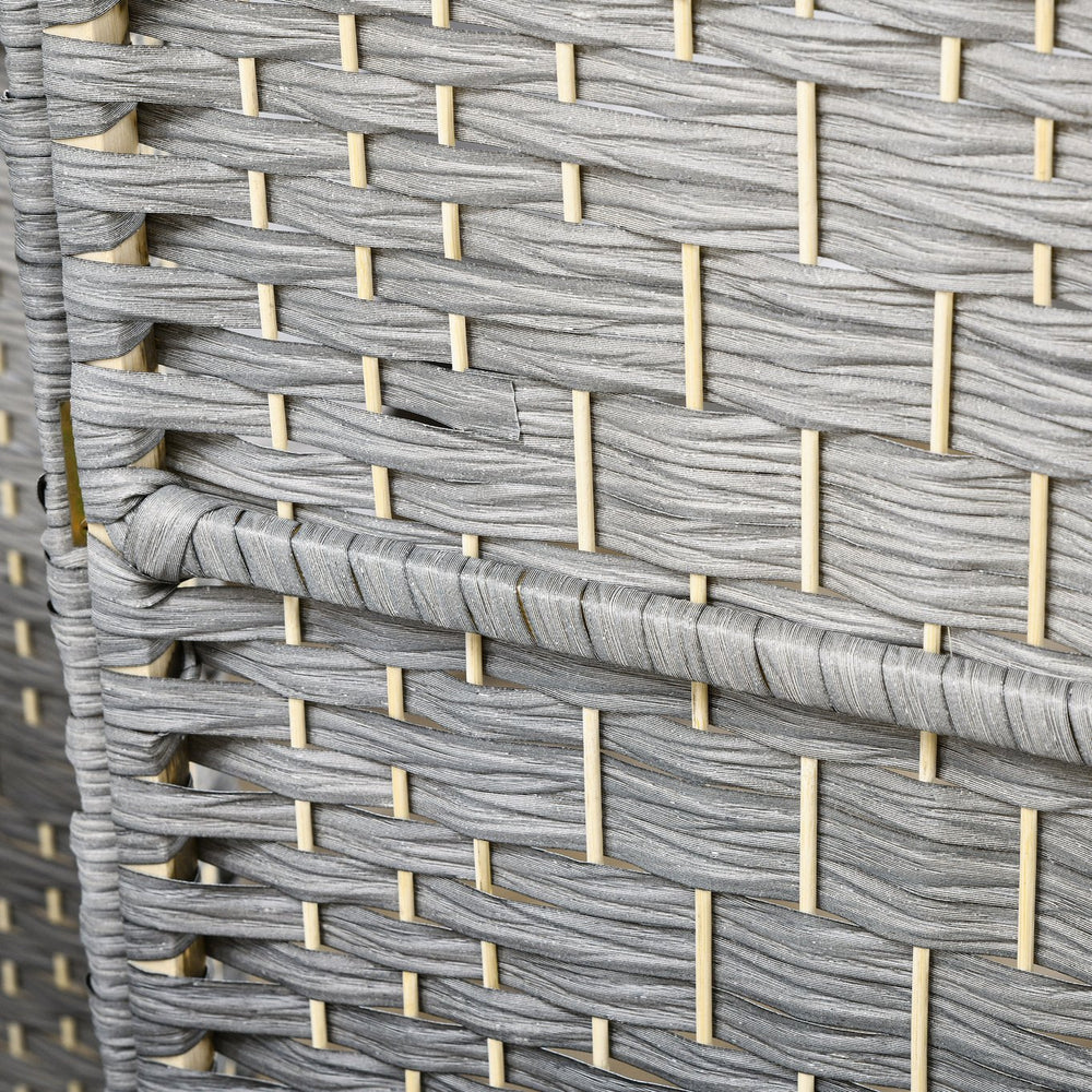 English Elm Homcom 4 Panel Folding Privacy Screen, Hand-Woven Wood Room Divider For Stylish Home Office & Bedroom W2225P217941