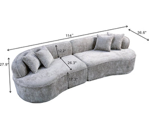 English Elm Modern Boucle Oversized L-shaped Sectional Sofa with Sculptural Curved Silhouette Camel W5515S00003