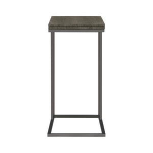 English Elm Expandable Weathered Grey C-Table with Fold-Out Top, Scratch-Resistant Laminate, Metal Base — Slim Space-Saver for Modern Living B016P381252