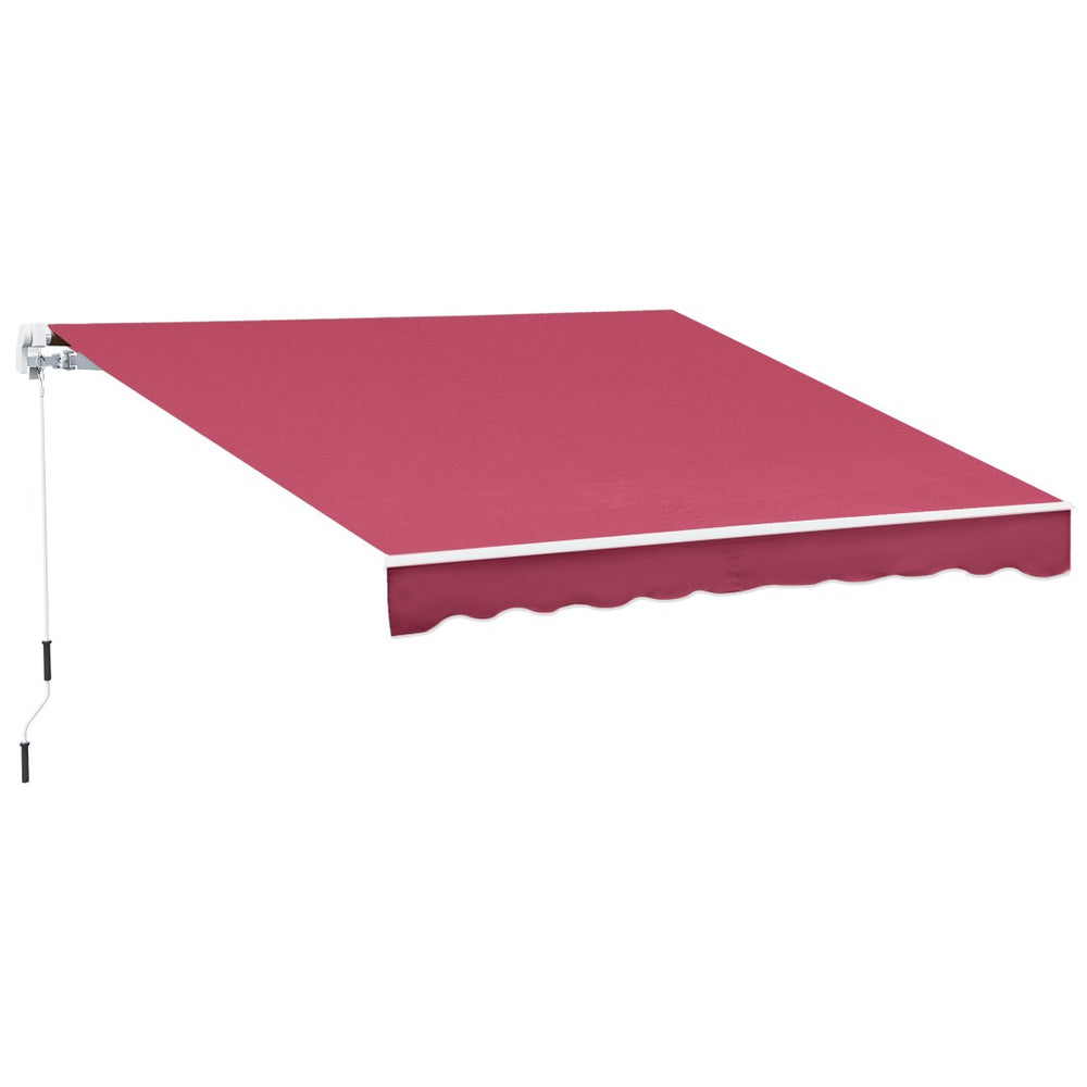 English Elm Retractable Patio Awning with Manual Crank Aluminum Frame Uv Resistant Outdoor Shade T3971P384339