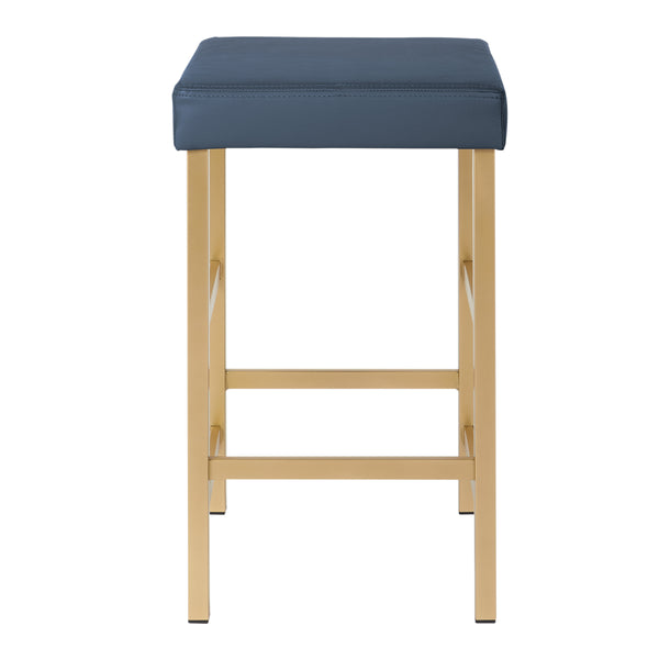 OSP Home Furnishings 26" Gold Backless Stool Blue