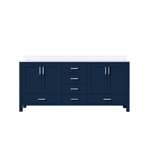 English Elm Navy 72" Double Bath Vanity 22" D with White Quartz Top — Solid Wood, Soft-Close Drawers, Ample Storage B2731P258928