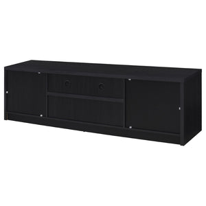 English Elm O'brien Matte Black 78 Inch Media Console with Three Drawers and Wire Management B062P451935