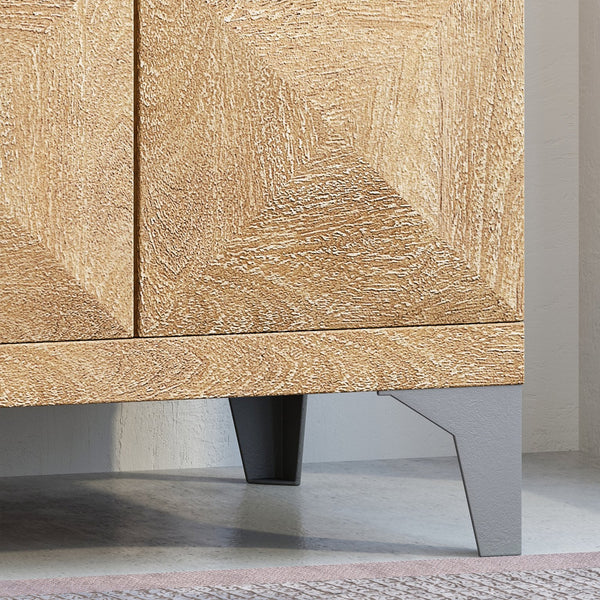 English Elm Christopher Knight Home® - WOODEN Sandblasted Oak Mango Wood Cabinet with Iron Accents, Handcrafted Storage Cabinet, 20”W 66485.00