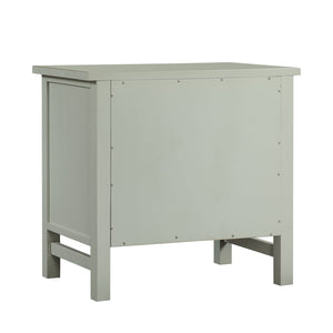 English Elm Georgina Distressed 4-Drawer Nightstand with French Dovetail Drawers and Decorative Faux Keyholes, 32" Antique Grey B050P376954