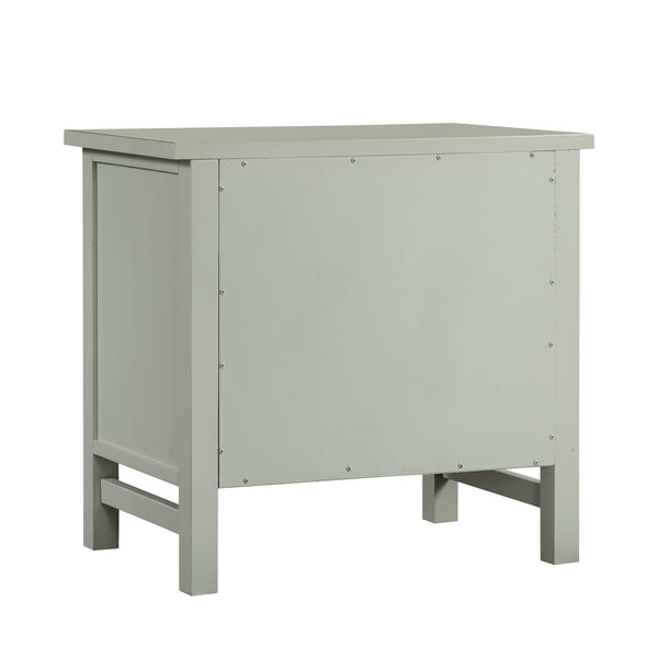 English Elm Georgina Distressed 4-Drawer Nightstand with French Dovetail Drawers and Decorative Faux Keyholes, 32" Antique Grey B050P376954