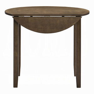 English Elm Walnut Round Drop-Leaf Dining Table 35" Compact Solid Rubberwood Blend Warm Finish, Durable Walnut 39 L x 39 W x 6.5 H B2741P326650