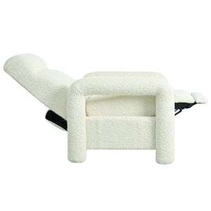 English Elm Christopher Knight Home® - 31.25" Push Back Recliner Plush Teddy Fleece Upholstered Armchair with Foam & Pocket Springs Comfort 90–120–150° Adjustments Beige N763P212864A