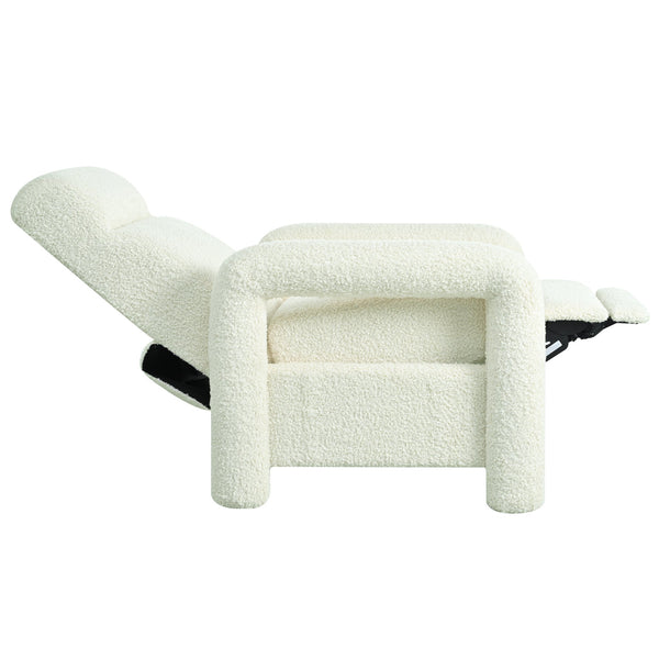 English Elm Christopher Knight Home® - 31.25" Push Back Recliner Plush Teddy Fleece Upholstered Armchair with Foam & Pocket Springs Comfort 90–120–150° Adjustments Beige N763P212864A