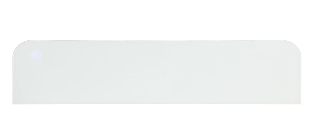 English Elm Contemporary TV Stand with Built-In Electric Fireplace, Heater, Glass Shelves & Modern Mixed-Material Finish White 75 L x 20 W x 33 H B2741P398851