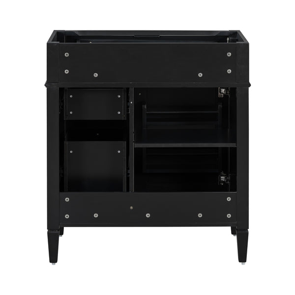 English Elm 30'' Modern Bathroom Vanity Cabinet With 2 Drawers, Tip-Out Storage & Adjustable Shelves, Stylish Design N710P250685B