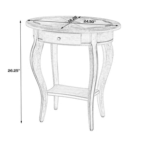 Butler Specialty Jeanette Elegant Oval Wood Accent Table With Drawer And Open Shelf For Stylish Home Decor Beige Mdf,Rubberwood Solids,Cherry,Maple And Walnut Veneers 532424-butler