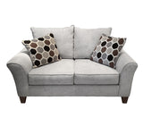 English Elm Camero Fabric Pillowback 2-Piece Living Room Set, Sofa and Loveseat, Silver