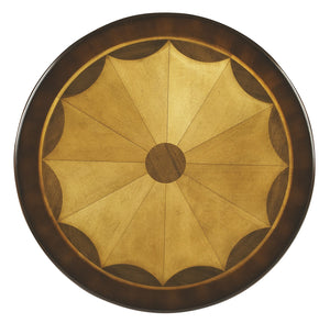 Butler Specialty Carissa Elegant Round Wood Pedestal Foyer Table With Hand-carved Maple & Walnut Inlay Design Medium Brown Rubberwood Solids,Cherry Veneer,Mdf,Resin 533024-butler