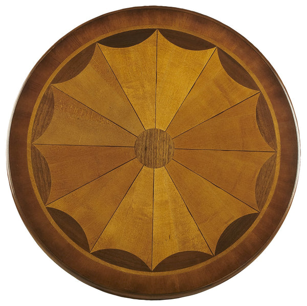 Butler Specialty Carissa Elegant Round Wood Pedestal Foyer Table With Hand-carved Maple & Walnut Inlay Design Brown Rubberwood Solids,Cherry Veneer,Mdf,Resin 533101-butler