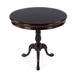 Butler Specialty Carissa Elegant Round Wood Pedestal Foyer Table With Hand-carved Maple & Walnut Inlay Design Dark Brown Rubberwood Solids,Cherry Veneer,Mdf,Resin 533211-butler