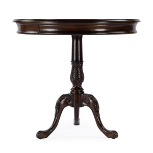 Butler Specialty Carissa Elegant Round Wood Pedestal Foyer Table With Hand-carved Maple & Walnut Inlay Design Dark Brown Rubberwood Solids,Cherry Veneer,Mdf,Resin 533211-butler