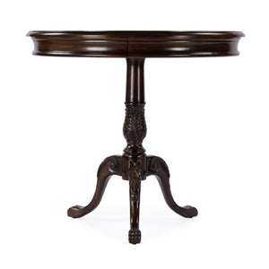 Butler Specialty Carissa Elegant Round Wood Pedestal Foyer Table With Hand-carved Maple & Walnut Inlay Design Dark Brown Rubberwood Solids,Cherry Veneer,Mdf,Resin 533211-butler