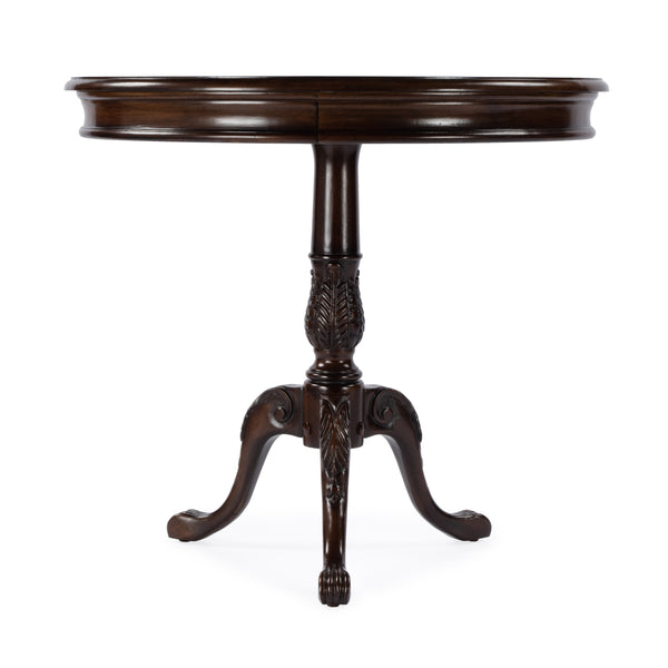 Butler Specialty Carissa Elegant Round Wood Pedestal Foyer Table With Hand-carved Maple & Walnut Inlay Design Dark Brown Rubberwood Solids,Cherry Veneer,Mdf,Resin 533211-butler