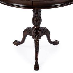 Butler Specialty Carissa Elegant Round Wood Pedestal Foyer Table With Hand-carved Maple & Walnut Inlay Design Dark Brown Rubberwood Solids,Cherry Veneer,Mdf,Resin 533211-butler