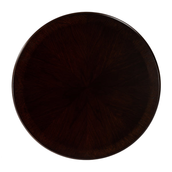 Butler Specialty Carissa Elegant Round Wood Pedestal Foyer Table With Hand-carved Maple & Walnut Inlay Design Dark Brown Rubberwood Solids,Cherry Veneer,Mdf,Resin 533211-butler