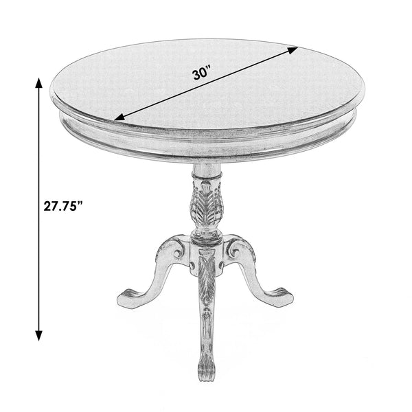 Butler Specialty Carissa Elegant Round Wood Pedestal Foyer Table With Hand-carved Maple & Walnut Inlay Design Dark Brown Rubberwood Solids,Cherry Veneer,Mdf,Resin 533211-butler