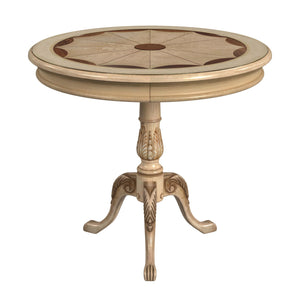 Butler Specialty Carissa Elegant Round Wood Pedestal Foyer Table With Hand-carved Maple & Walnut Inlay Design Beige Rubberwood Solids,Cherry Veneer,Mdf,Resin 533424-butler